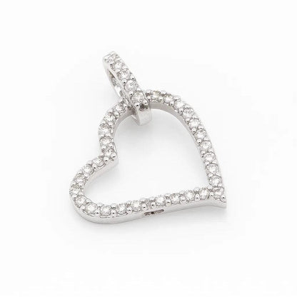 Open Heart Natural Diamond Minimalistic Pendant