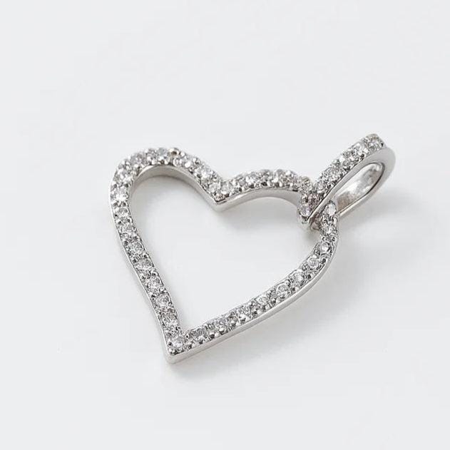 Open Heart Natural Diamond Minimalistic Pendant
