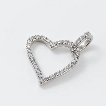 Open Heart Natural Diamond Minimalistic Pendant