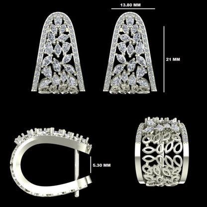 Floral Trapeze Diamond Earrings