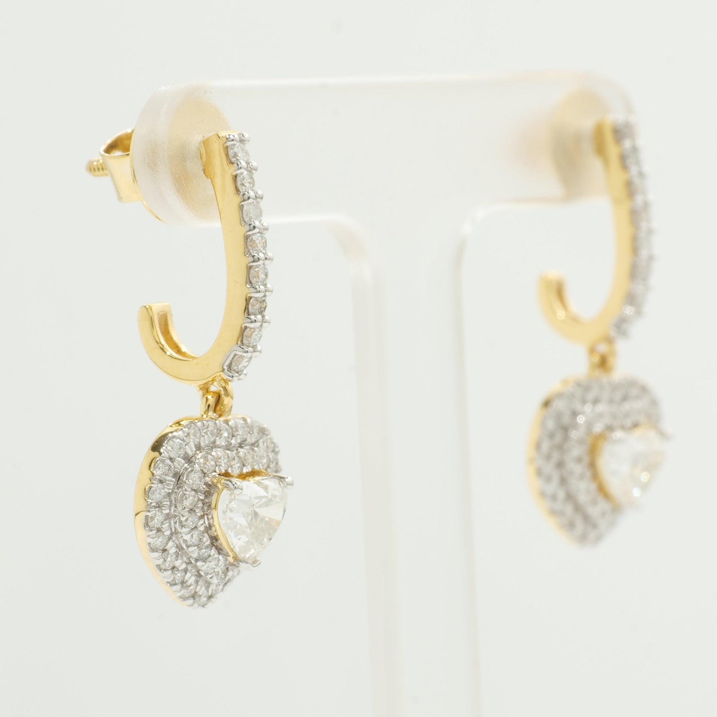 Heart Diamond Drop Earrings