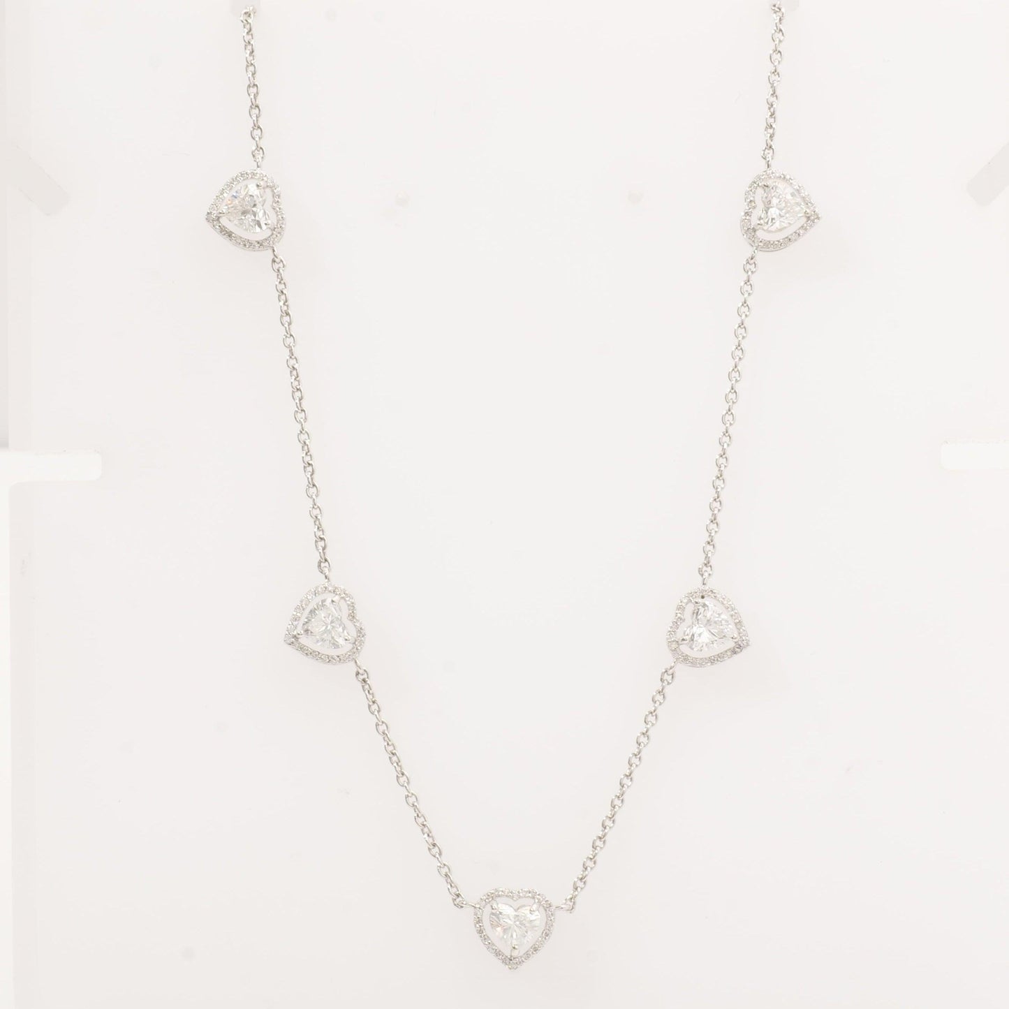 Heart Diamond Station Necklace