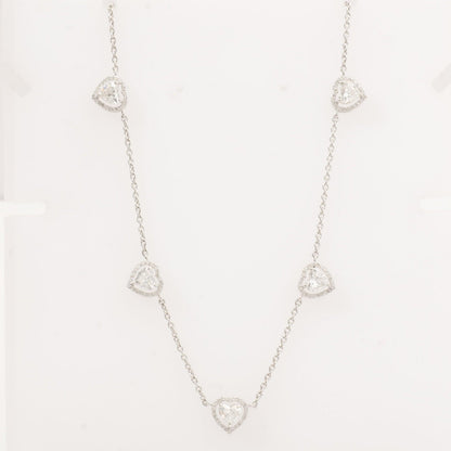 Heart Diamond Station Necklace