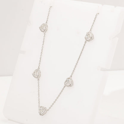 Heart Diamond Station Necklace