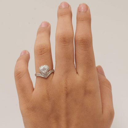 Heart Diamond Halo Ring