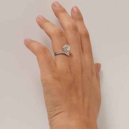 Heart Diamond Halo Ring