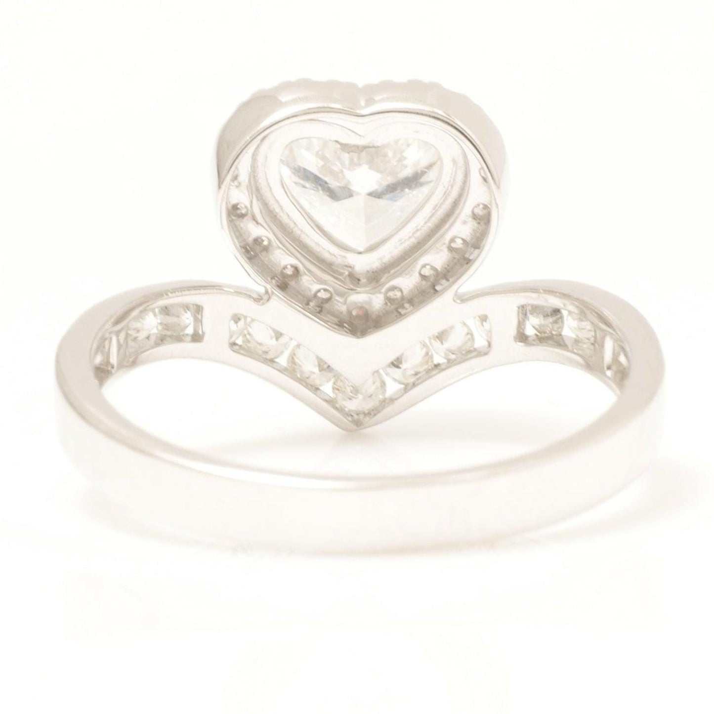 Heart Diamond Halo Ring