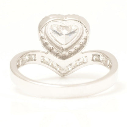 Heart Diamond Halo Ring