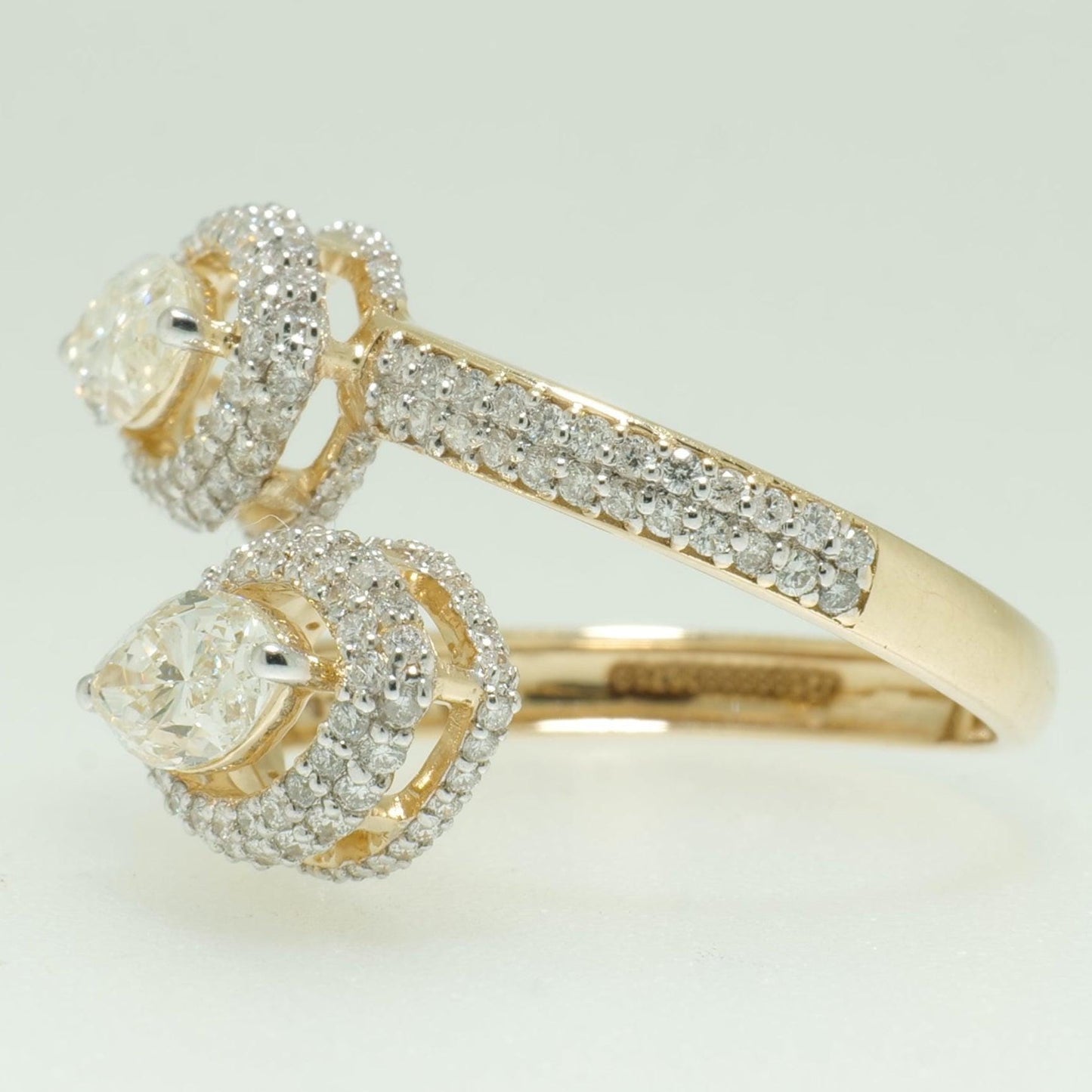 Marquise Natural Diamond Bypass Ring