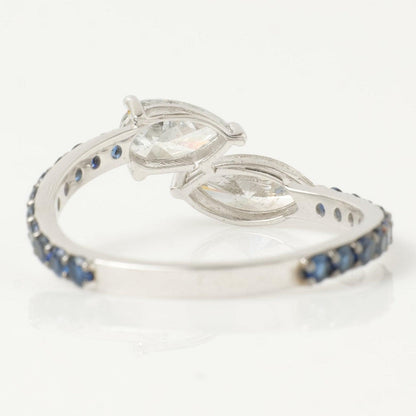 Natural Diamond & Sapphire Bypass Ring