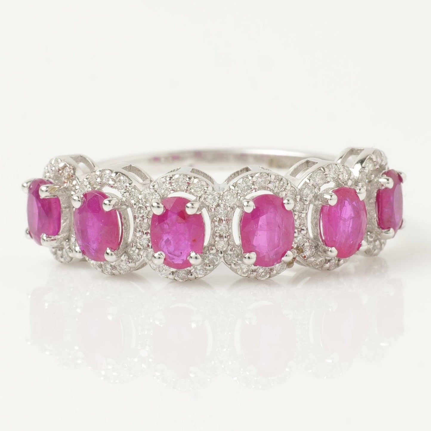 Natural Ruby & Diamond Halo Ring