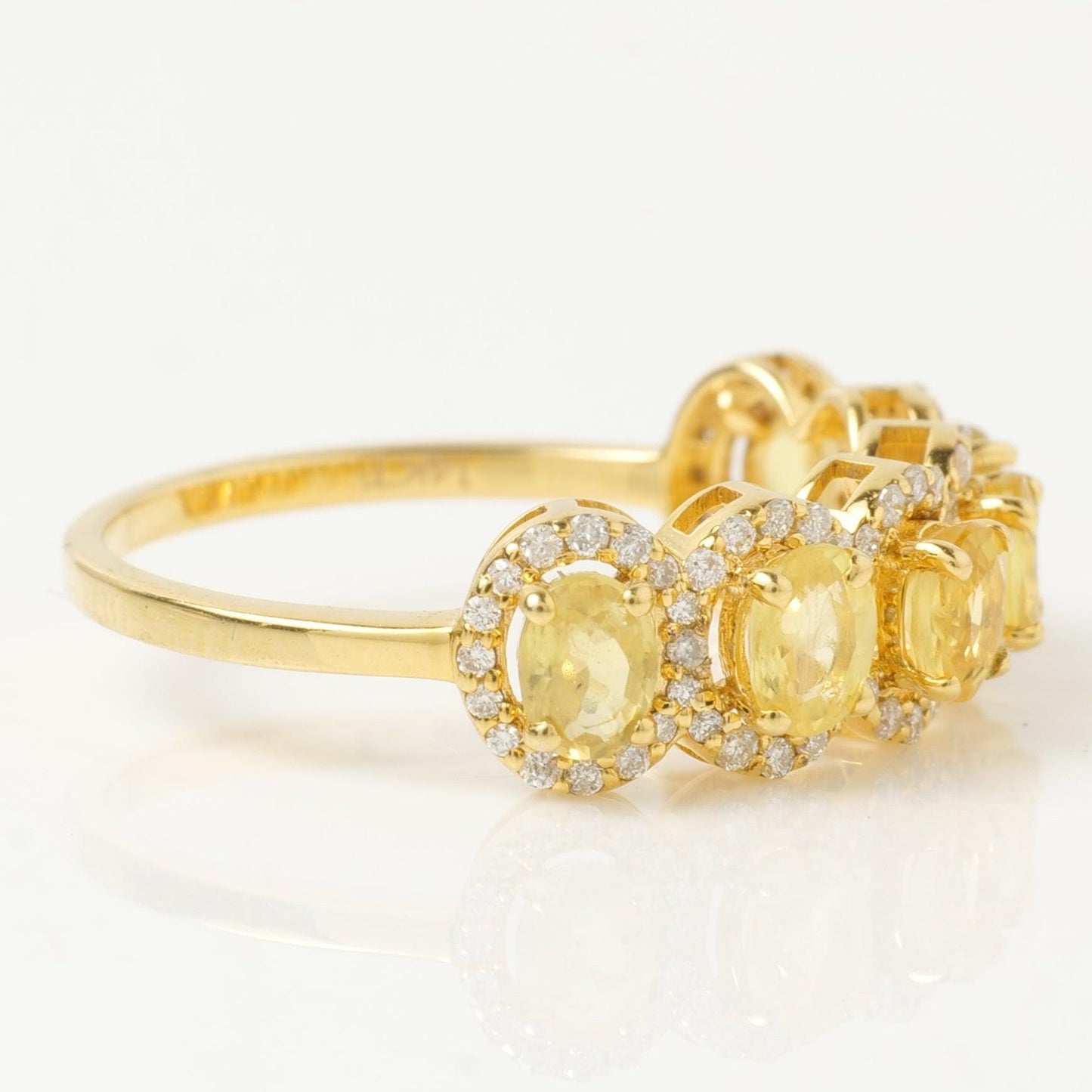 Natural Yellow & Sapphire Diamond Halo Ring