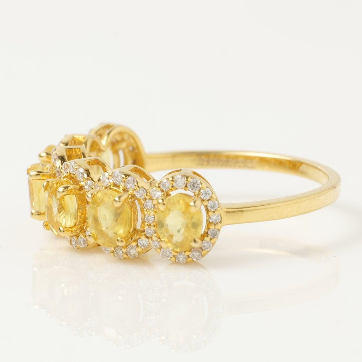Natural Yellow & Sapphire Diamond Halo Ring