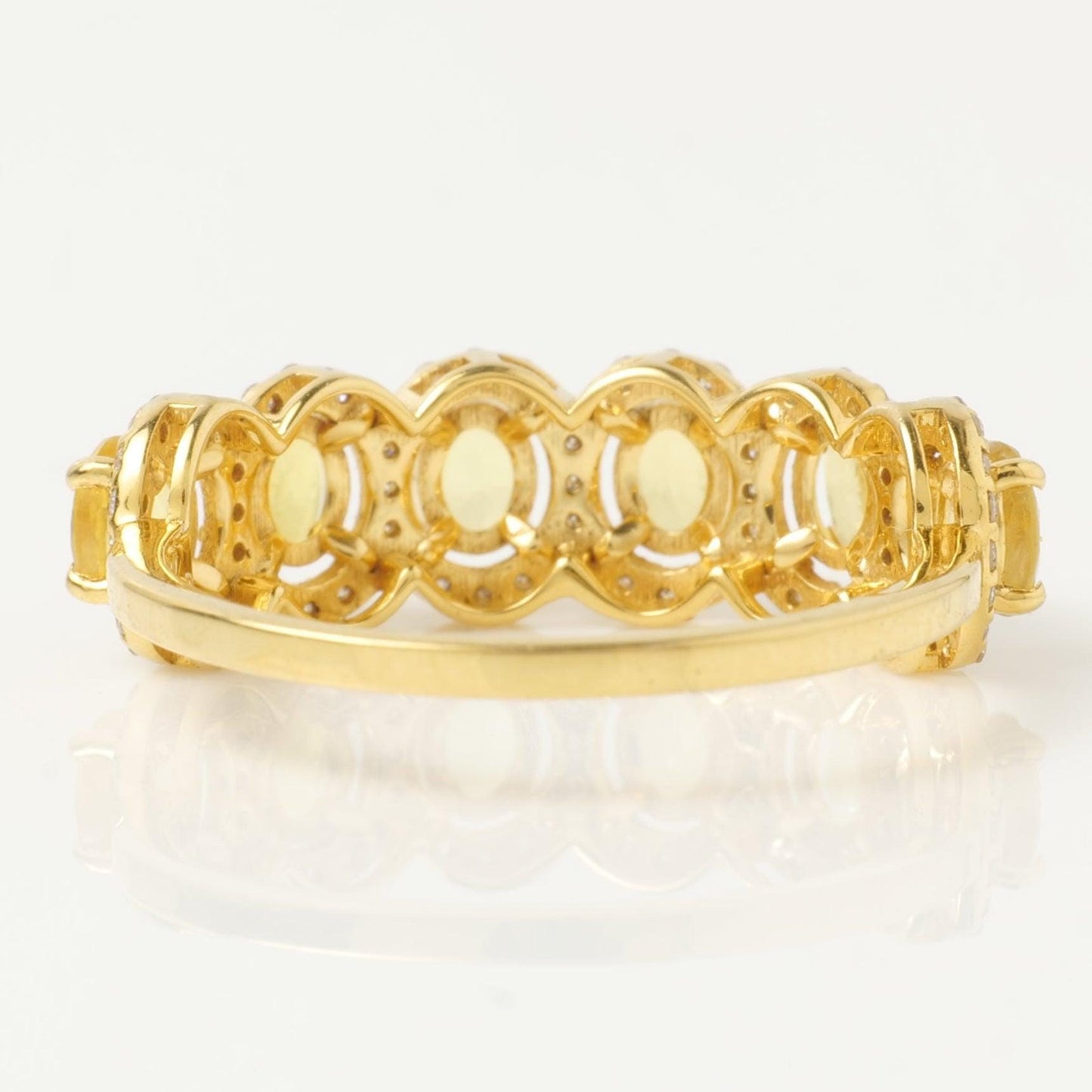 Natural Yellow & Sapphire Diamond Halo Ring