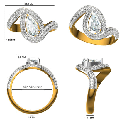 Pear Diamond Halo Ring
