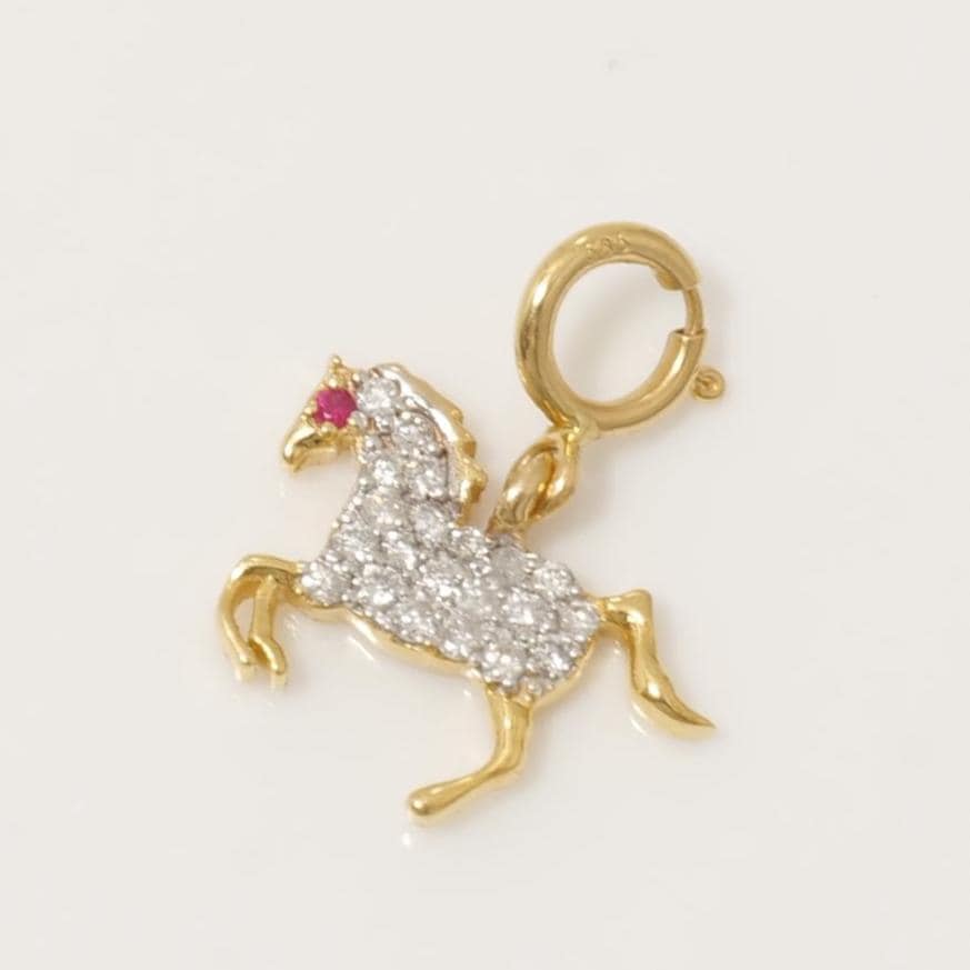 Horse Diamond Charm Pendant