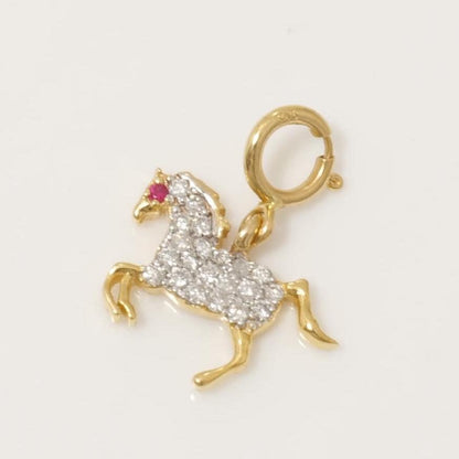 Horse Diamond Charm Pendant