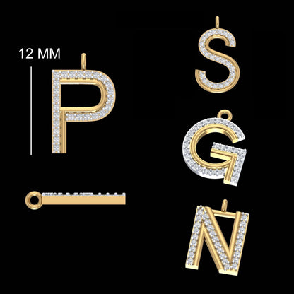 Alphabet Initial Diamond Charm