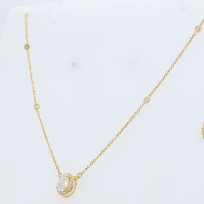 Oval Halo Diamond Necklace