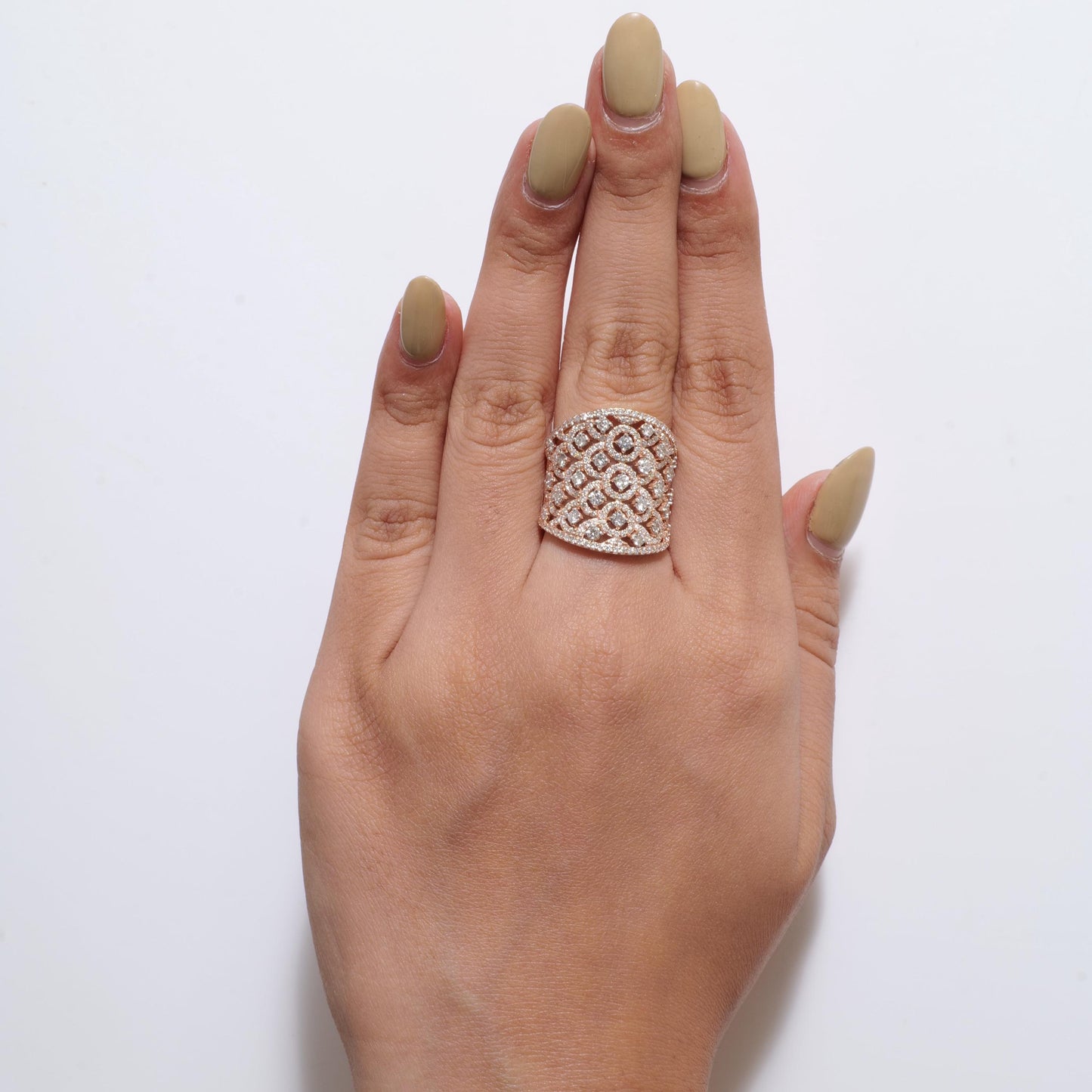 Filigree Natural Diamond Ring