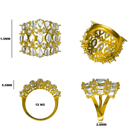 Wide Natural Diamond Ring