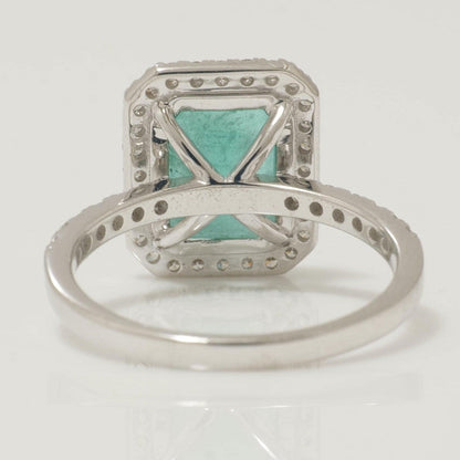 Emerald Halo Diamond Ring