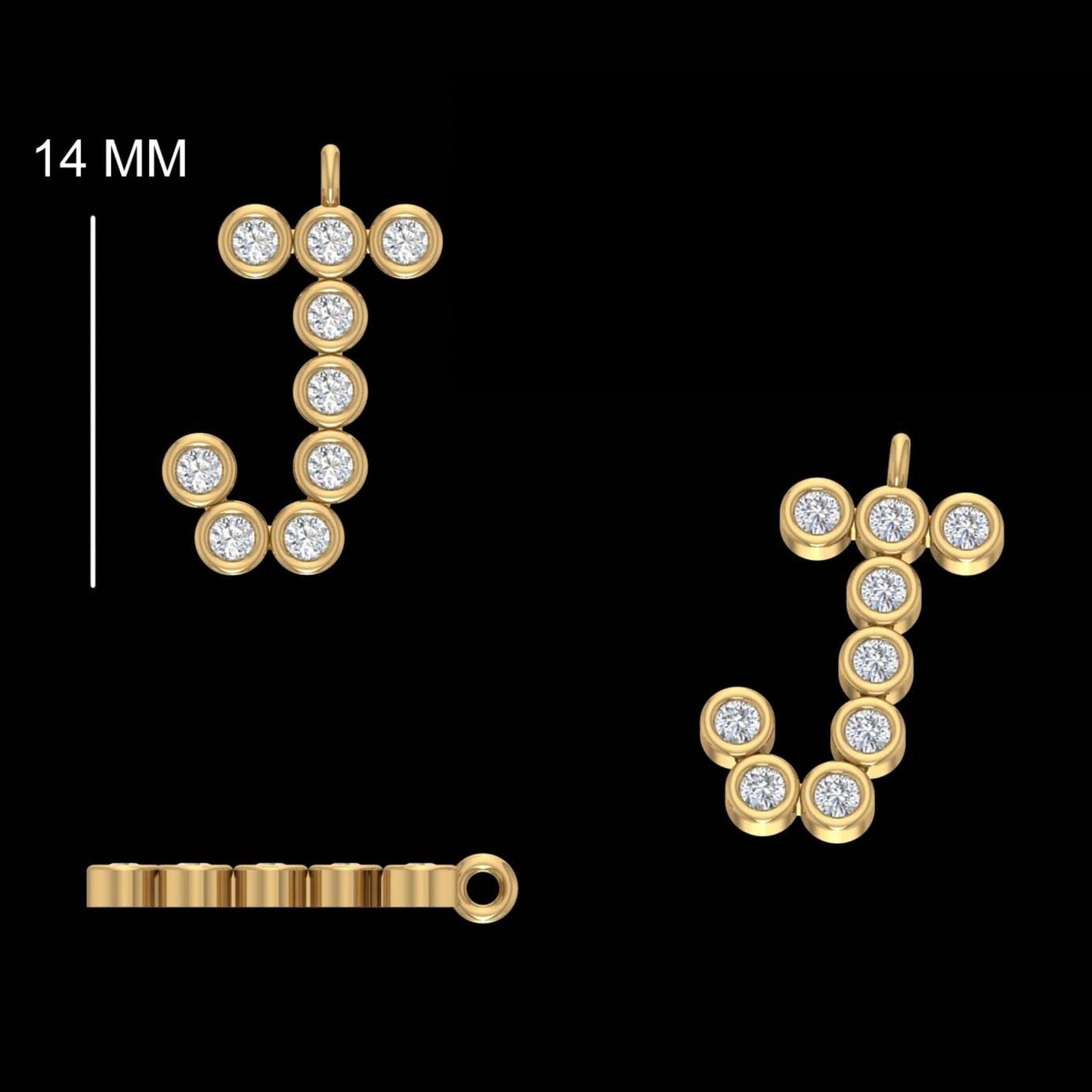 Initial Bezel Diamond Charm