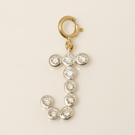 Initial Bezel Diamond Charm