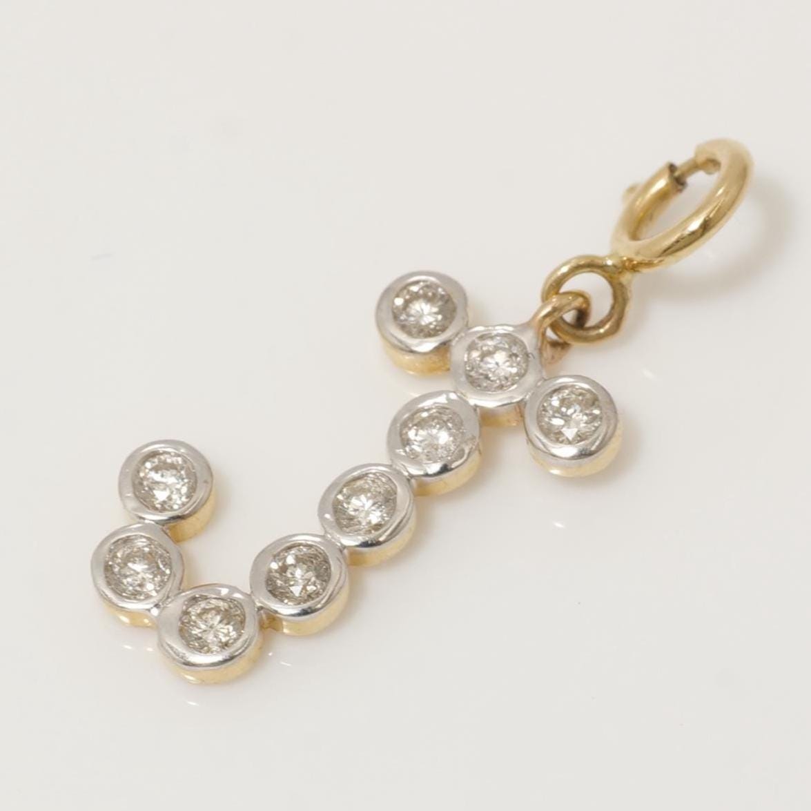 Initial Bezel Diamond Charm