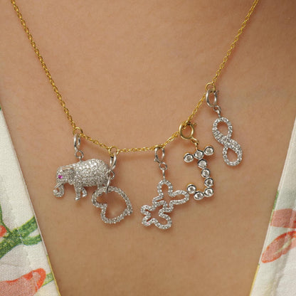 Initial Bezel Diamond Charm