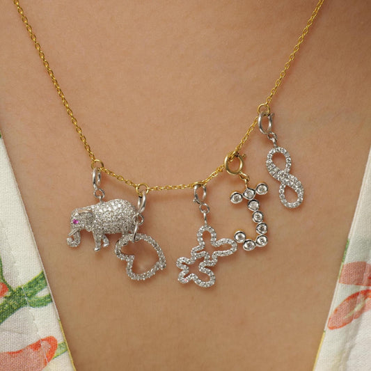 Initial Bezel Diamond Charm