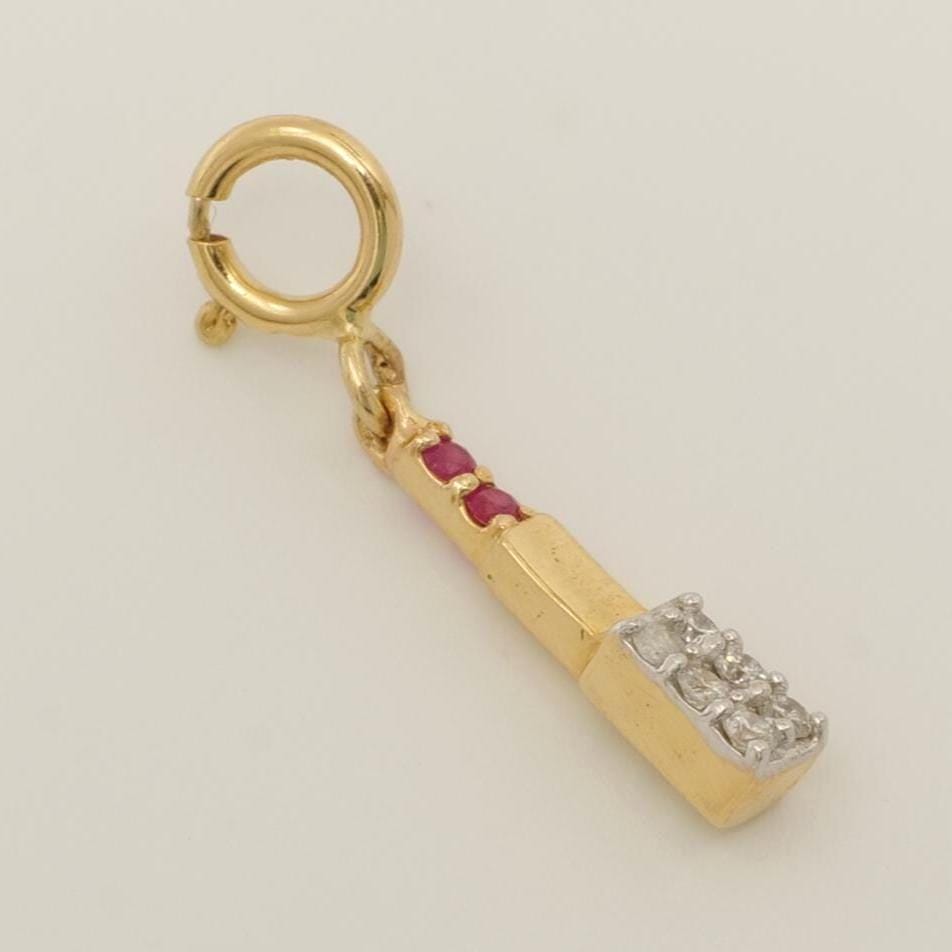 Ruby Lipstick Diamond Charm