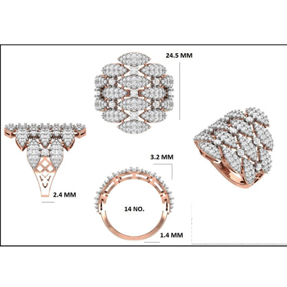 Marquise Cluster Natural Diamond Pave Band Ring