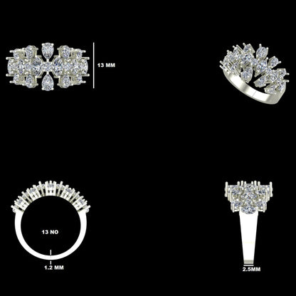 Cluster Floral Fancy Natural Diamond Ring