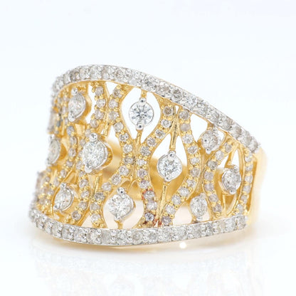 Lattice Diamond Band Ring