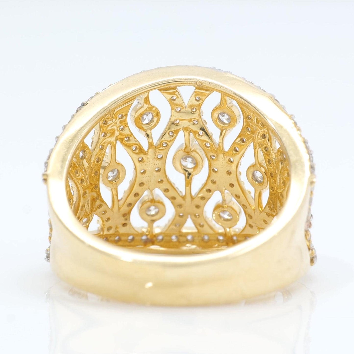 Lattice Diamond Band Ring