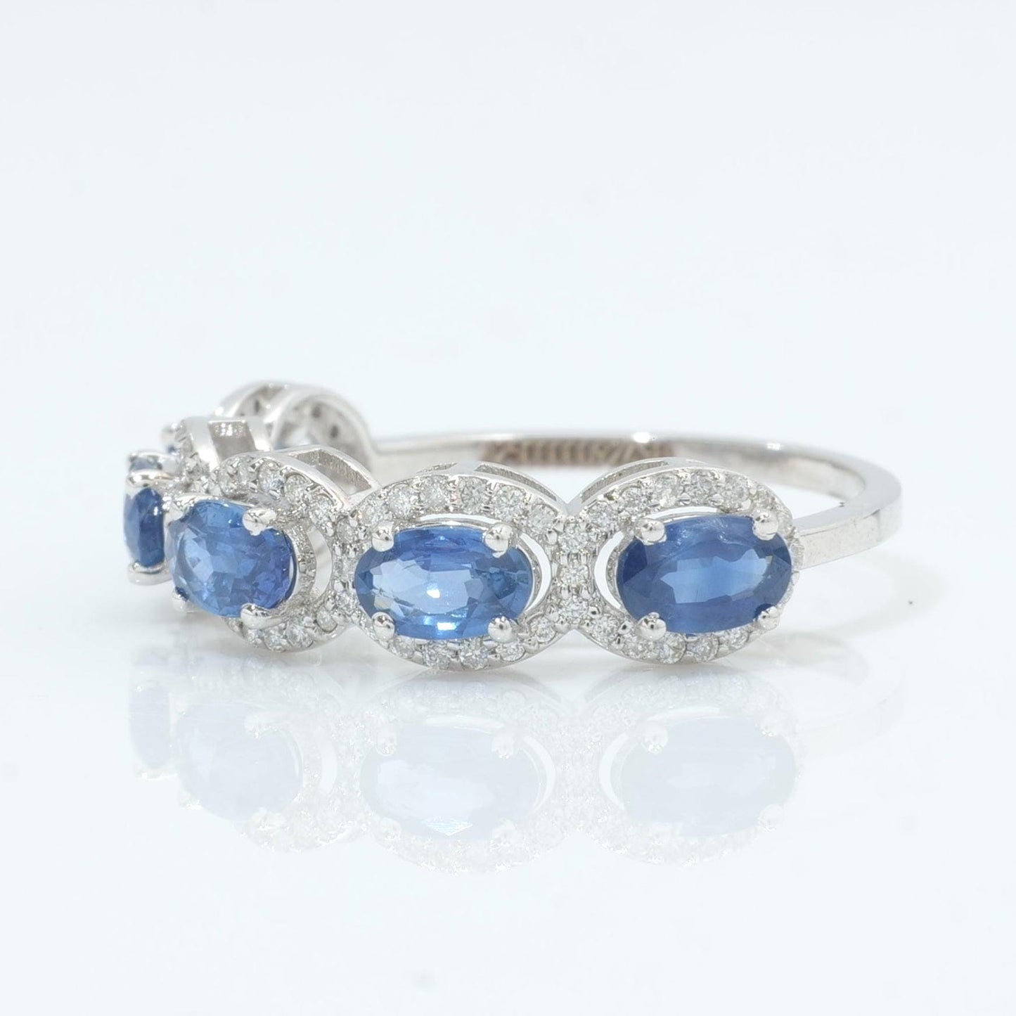 Oval Sapphire Diamond Eternity Band Ring