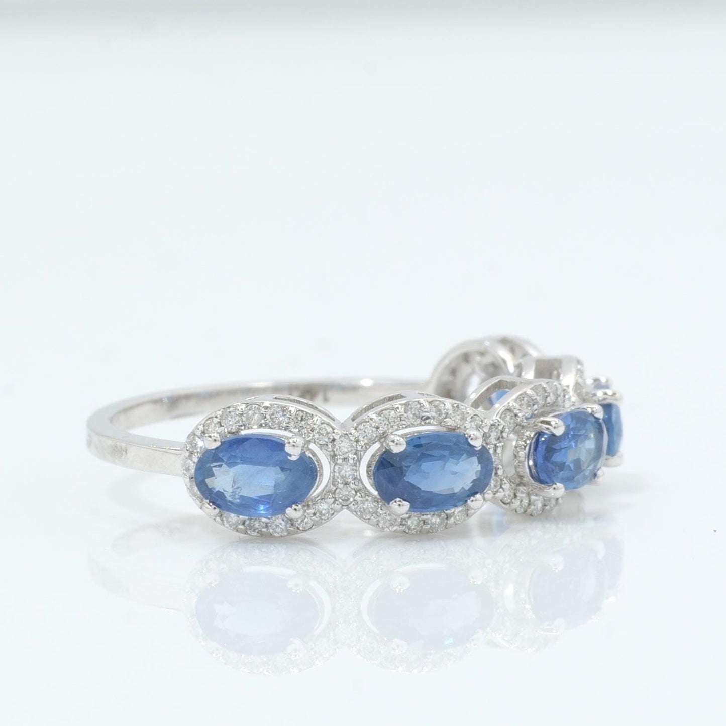 Oval Sapphire Diamond Eternity Band Ring