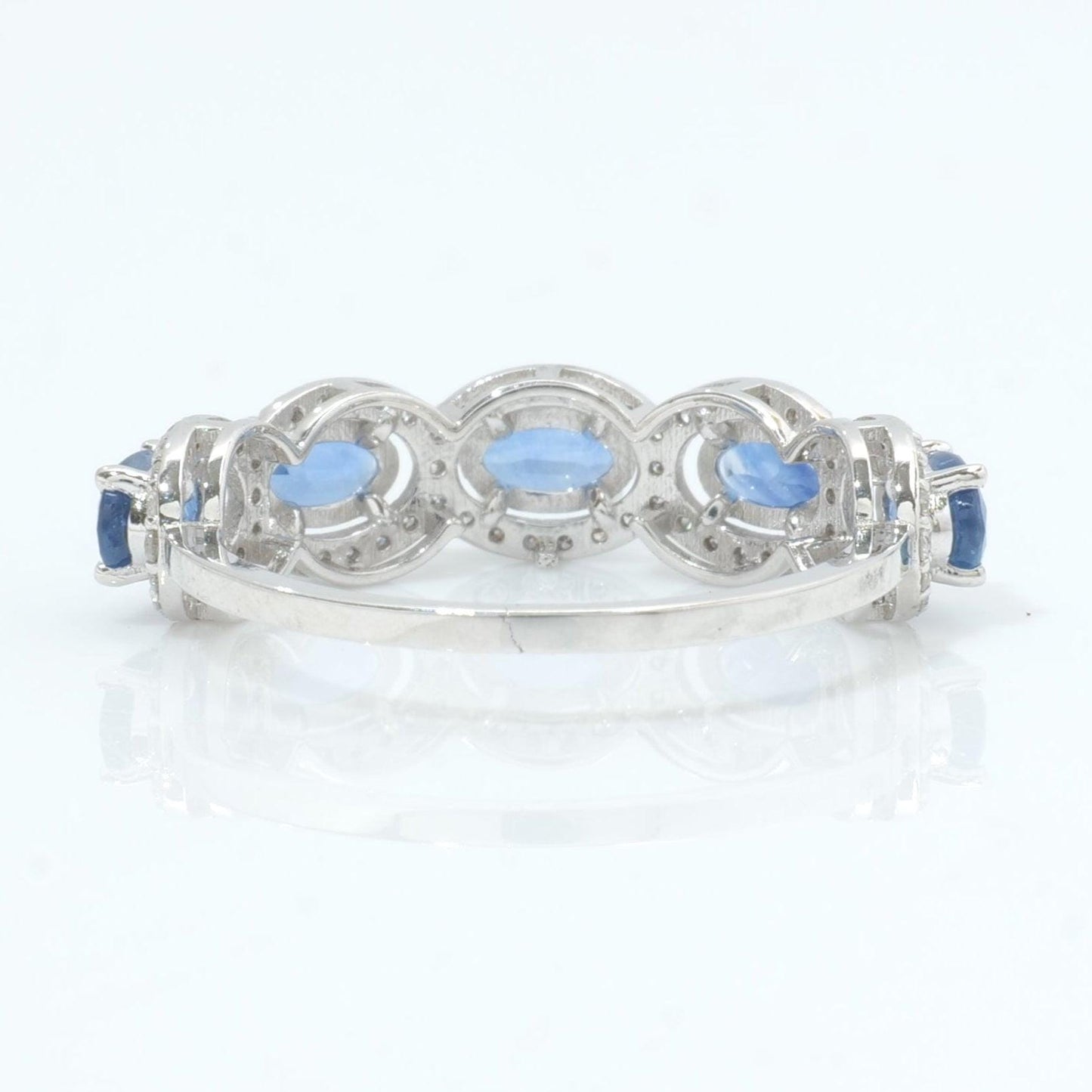 Oval Sapphire Diamond Eternity Band Ring