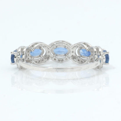 Oval Sapphire Diamond Eternity Band Ring