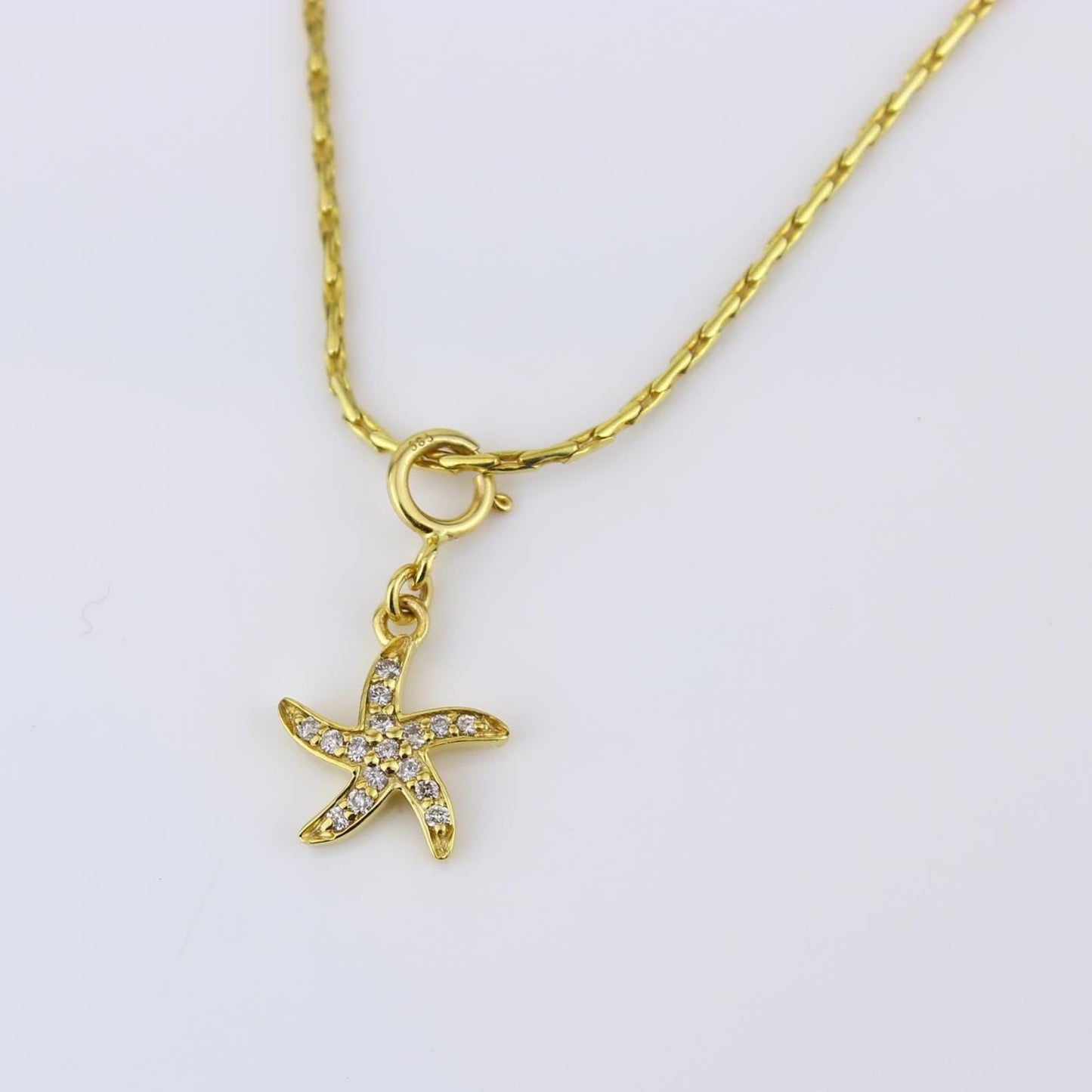 Starfish Diamond Pendant Necklace