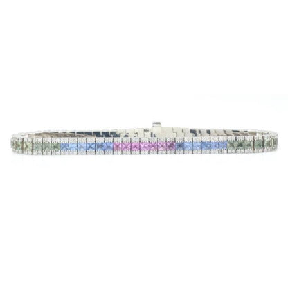 Rainbow Natural Diamond Tennis Bracelet