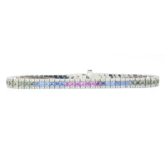 Rainbow Natural Diamond Tennis Bracelet