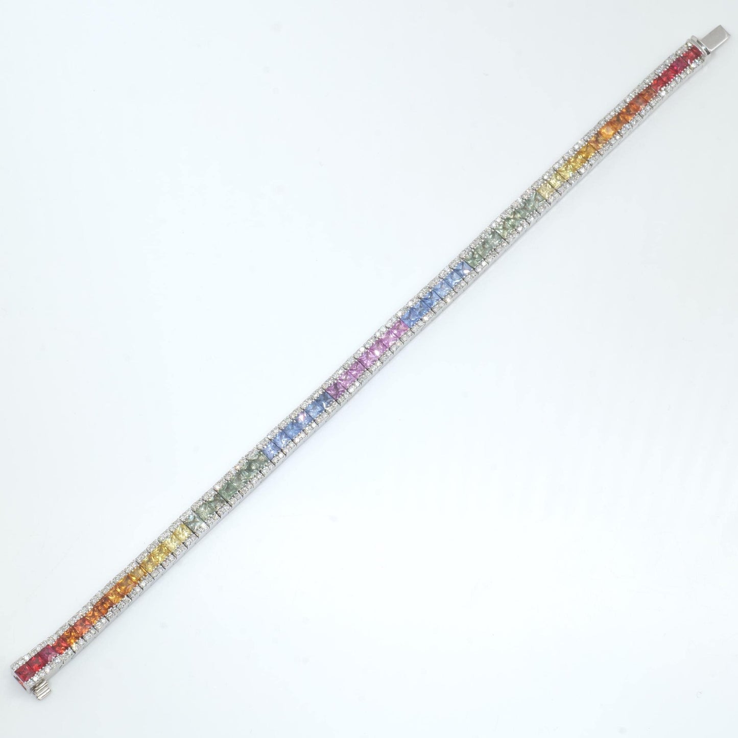Rainbow Natural Diamond Tennis Bracelet