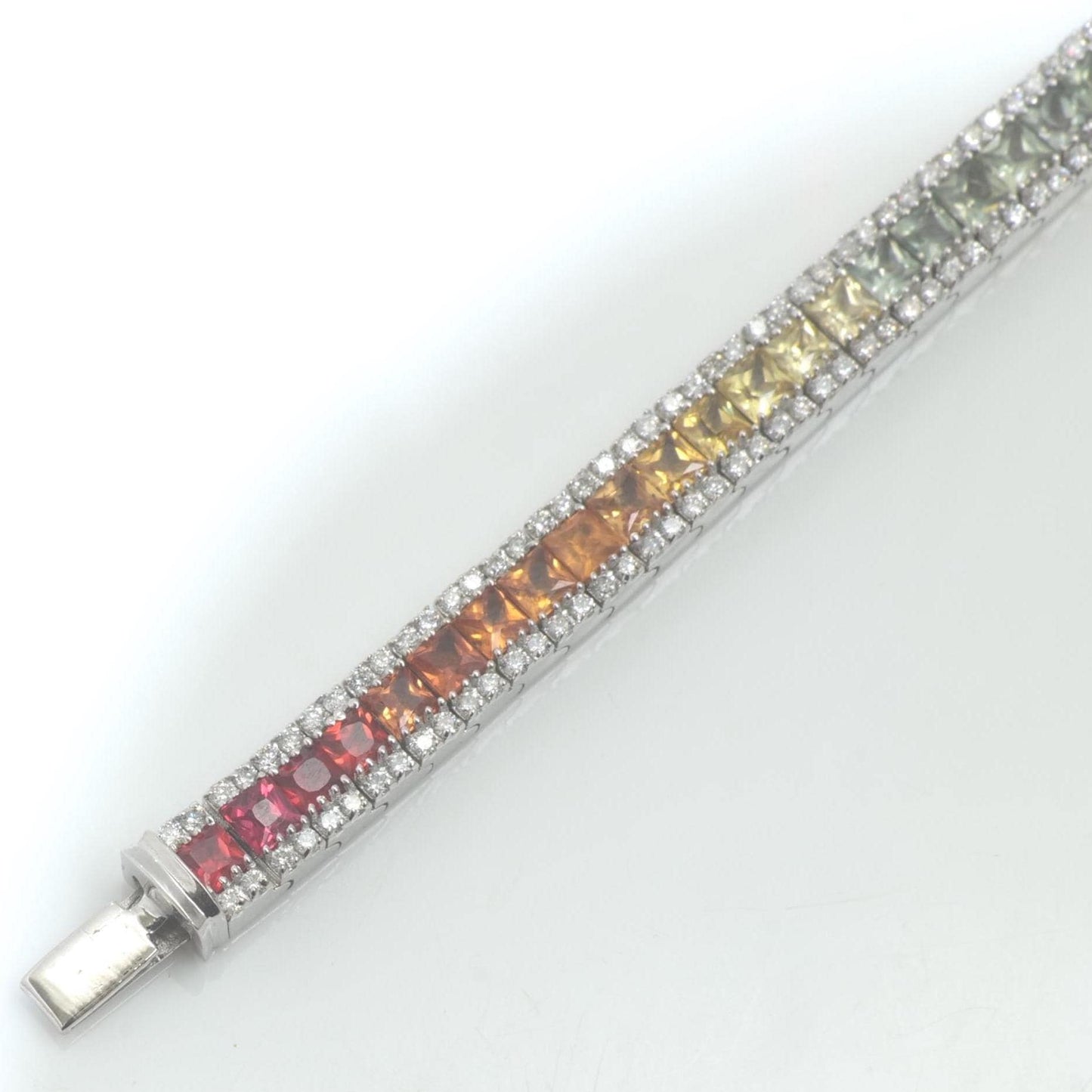 Rainbow Natural Diamond Tennis Bracelet