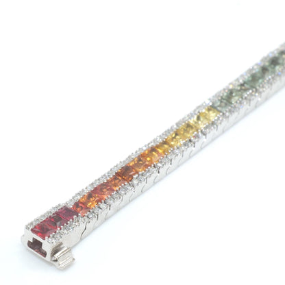 Rainbow Natural Diamond Tennis Bracelet