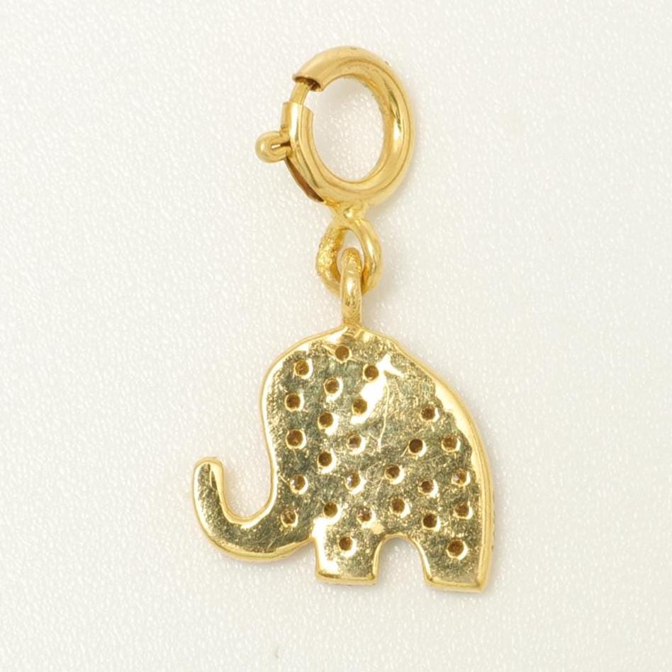 Diamond Elephant Charm Pendant