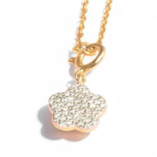 Diamond Flower Charm Pendant
