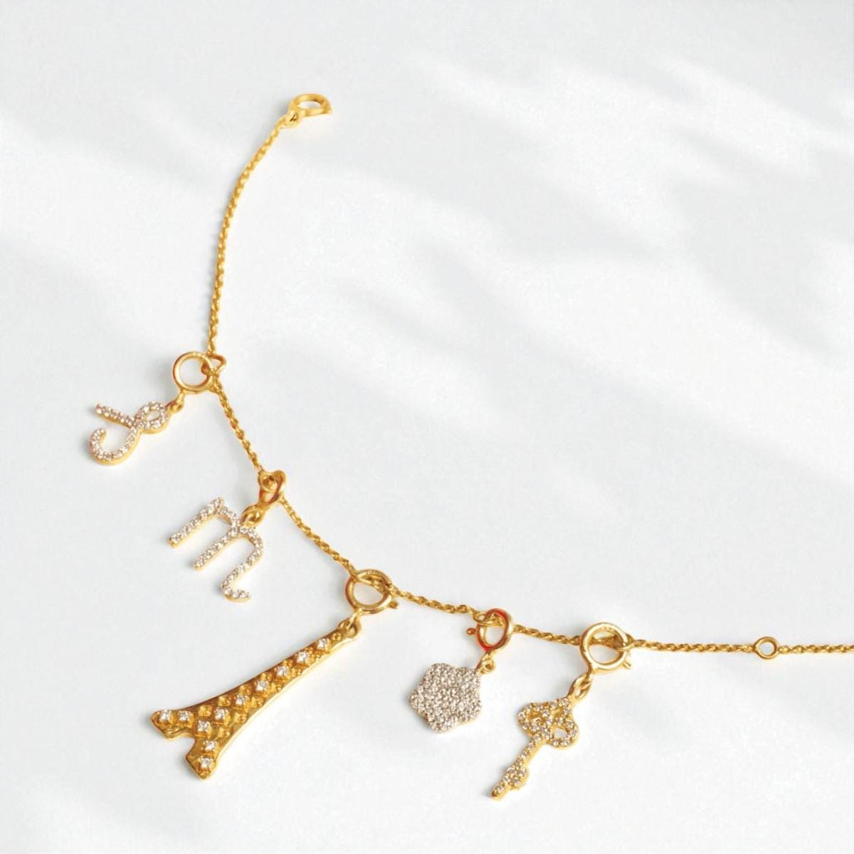 Diamond Flower Charm Pendant