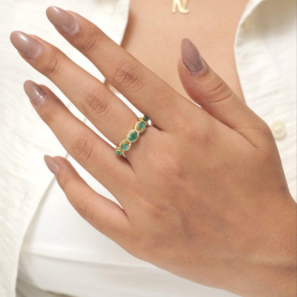Oval Emerald Diamond Ring